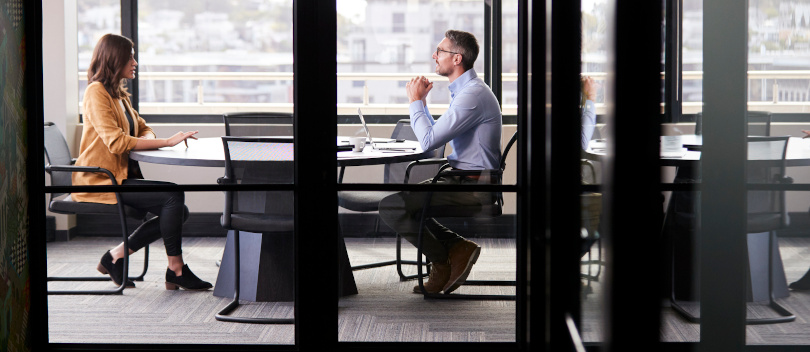 A workplace meeting